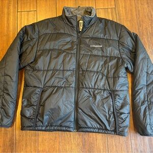Columbia Titanium Jacket Mens XL Black Insulated Full Zip Puffer Snow Jacket